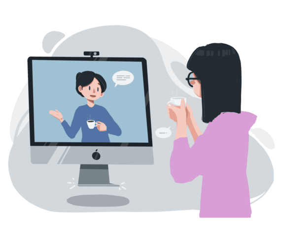 Girl having an online counseling session